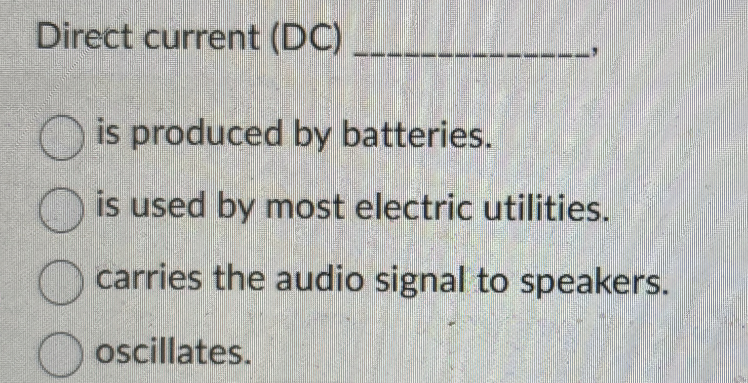 Direct current ( DC ) q , is produced by