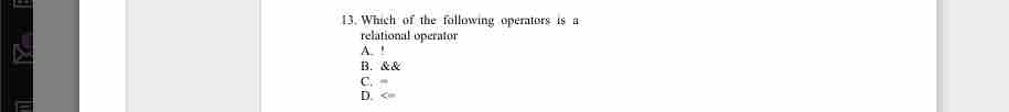 Which of the following operators is a rehational