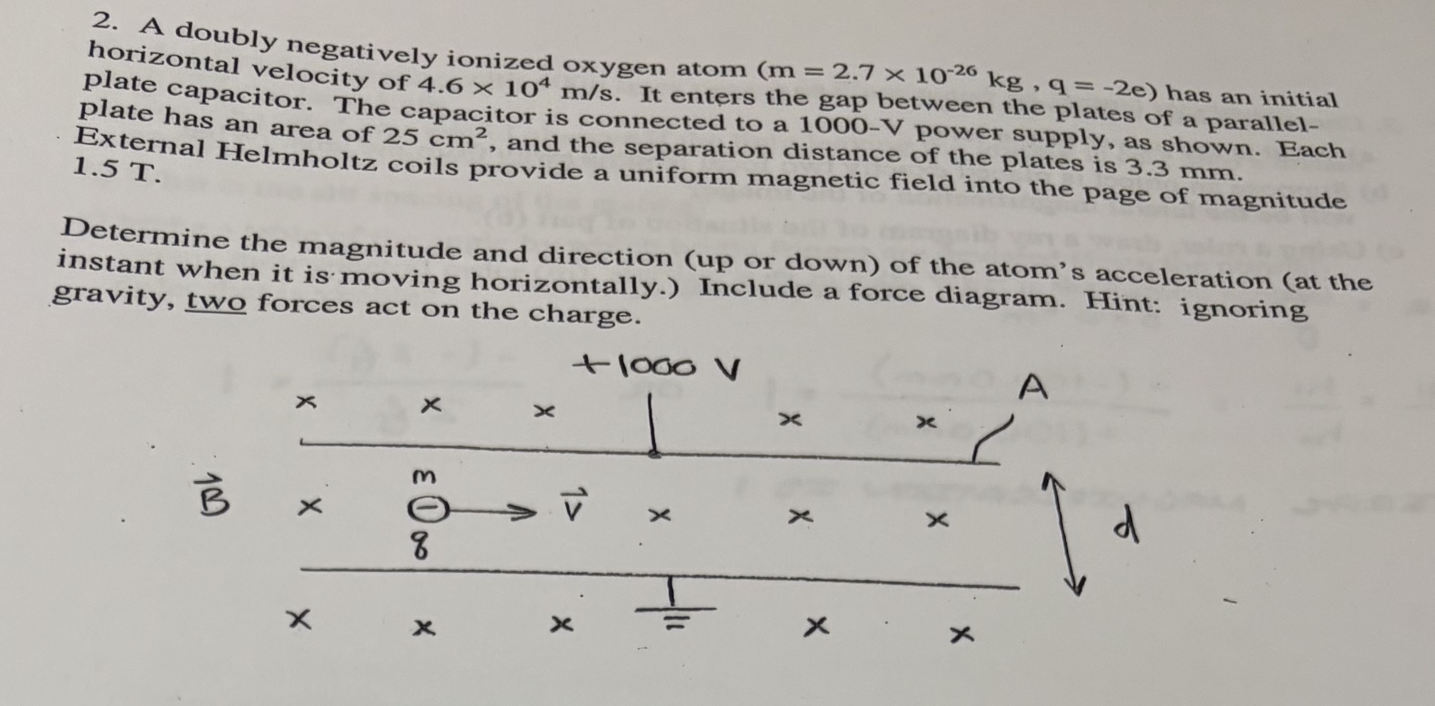 A doubly negatively ionized oxygen atom ( ( : m =