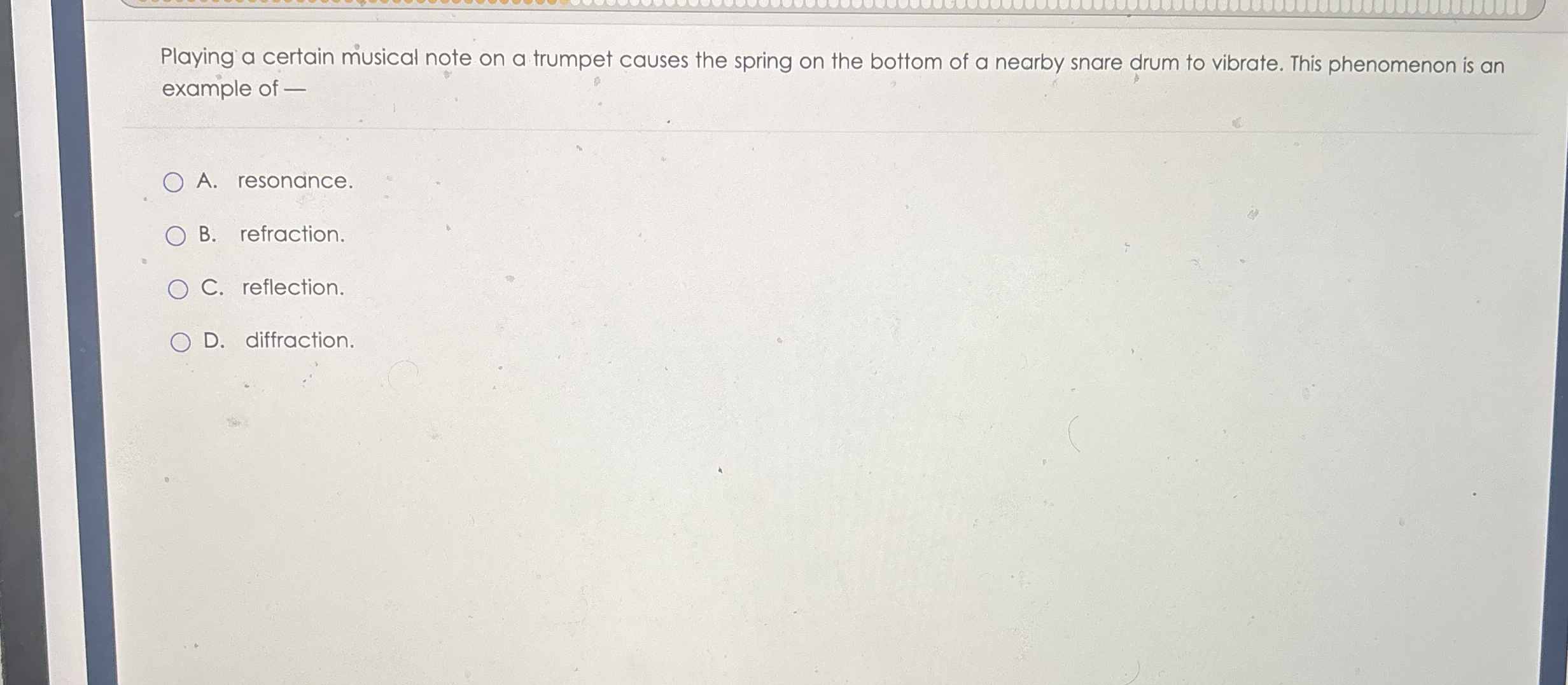 Playing a certain musical note on a trumpet