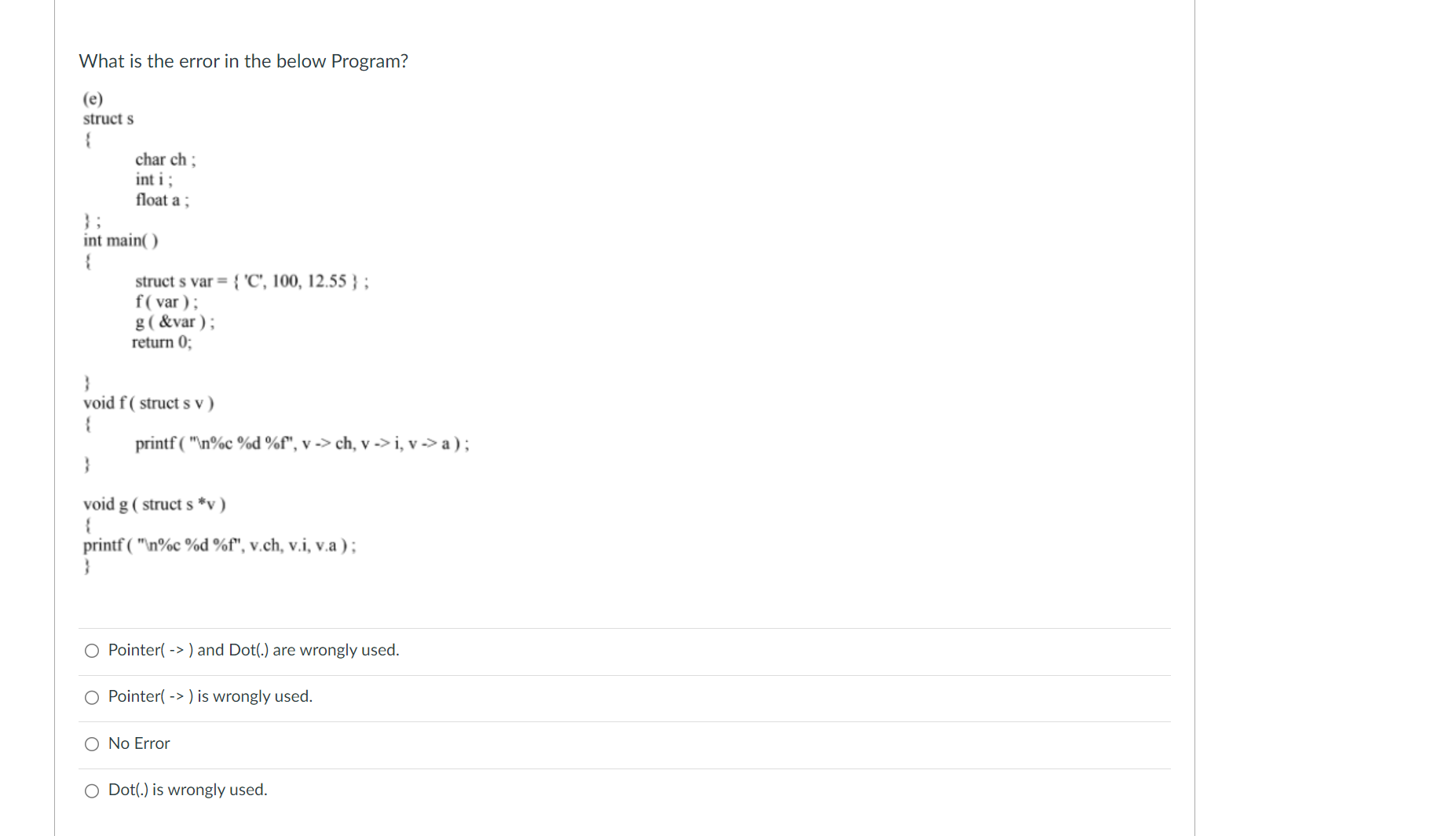 What is the error in the below Program? Pointer (