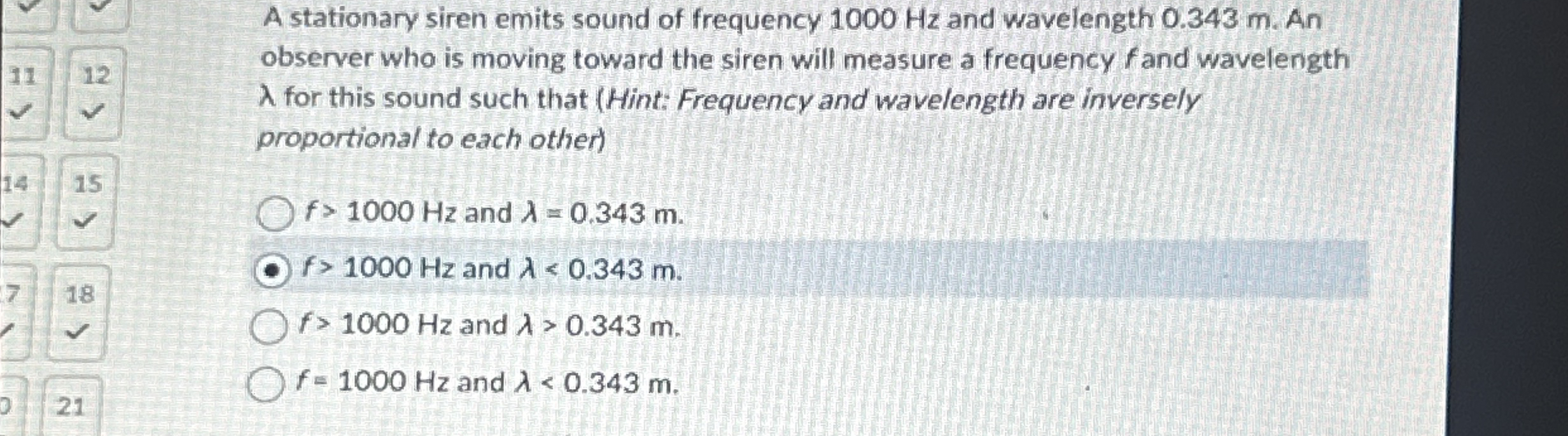 A stationary siren emits sound of frequency 1 0 0