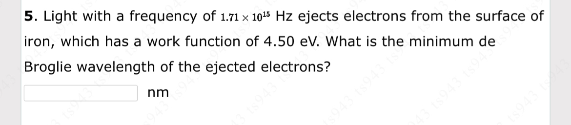 Light with a frequency of 1 . 7 1 1 0 1 5 H z