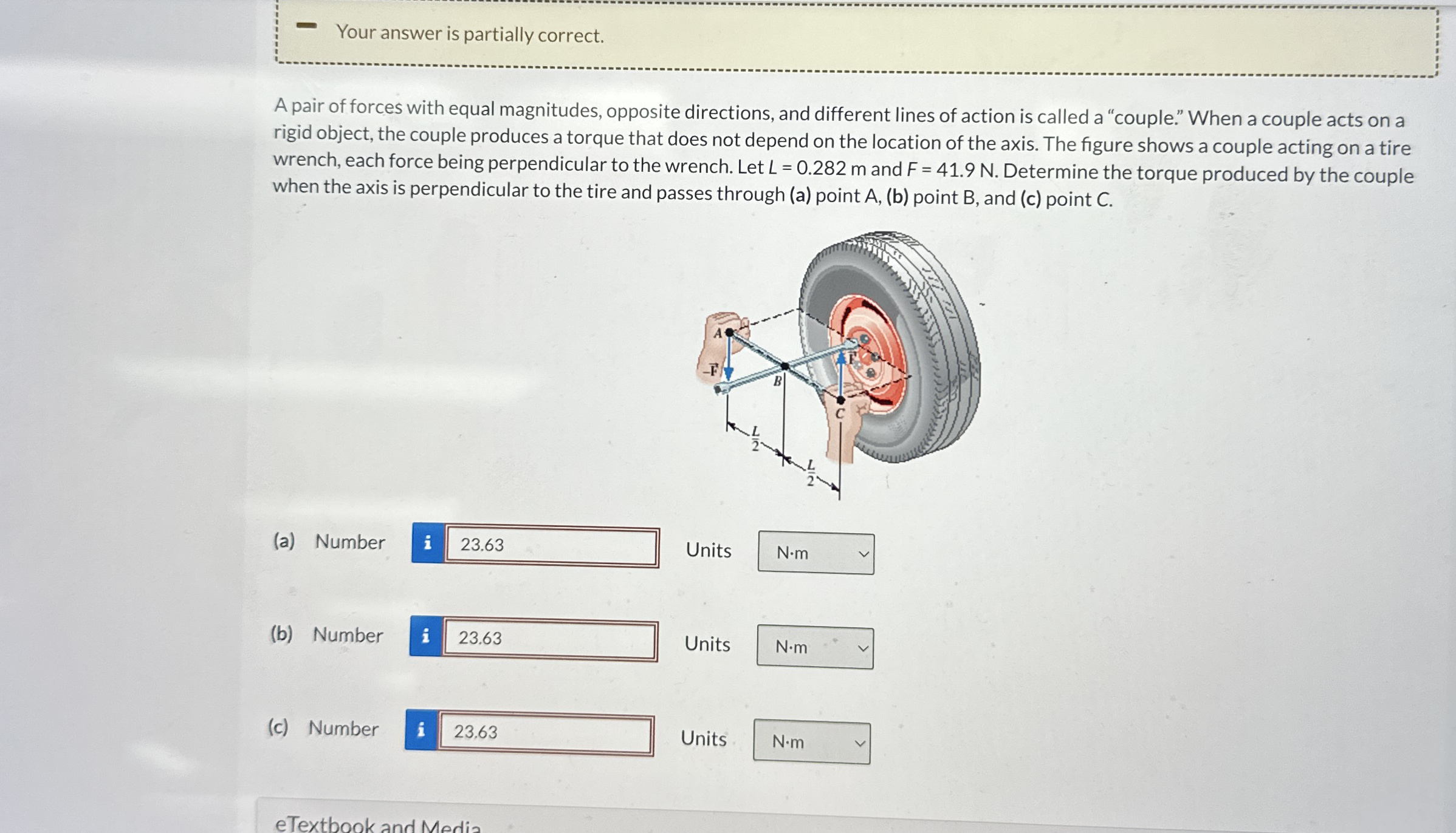 Your answer is partially correct. A pair of