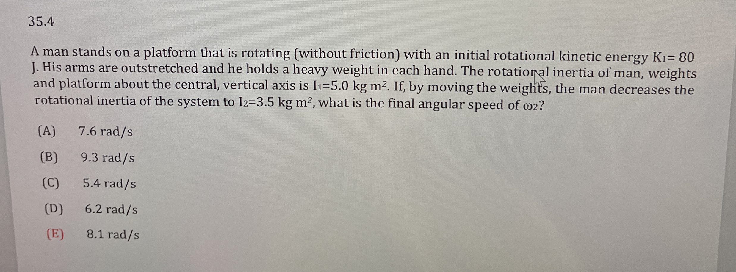3 5 . 4 A man stands on a platform that is
