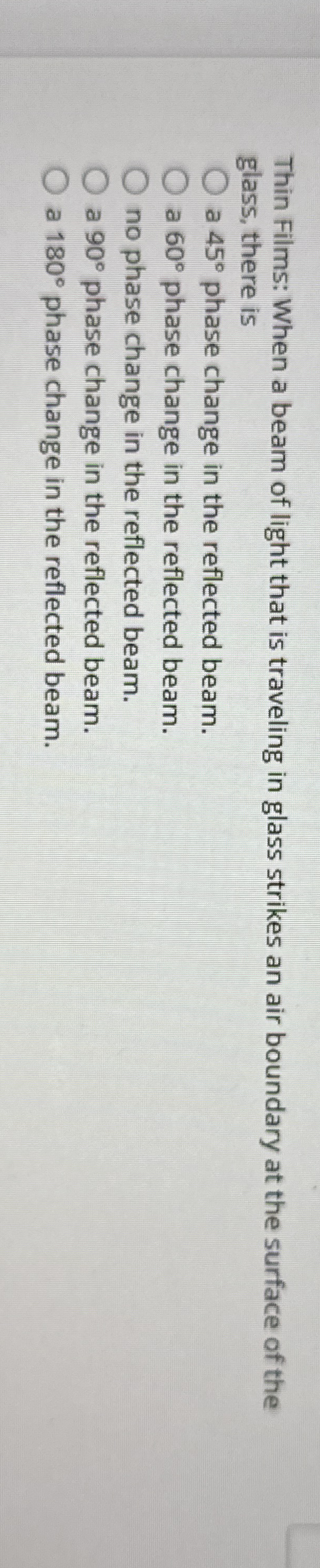 Thin Films: When a beam of light that is
