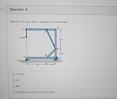 Question 4 Identify the two - force members in