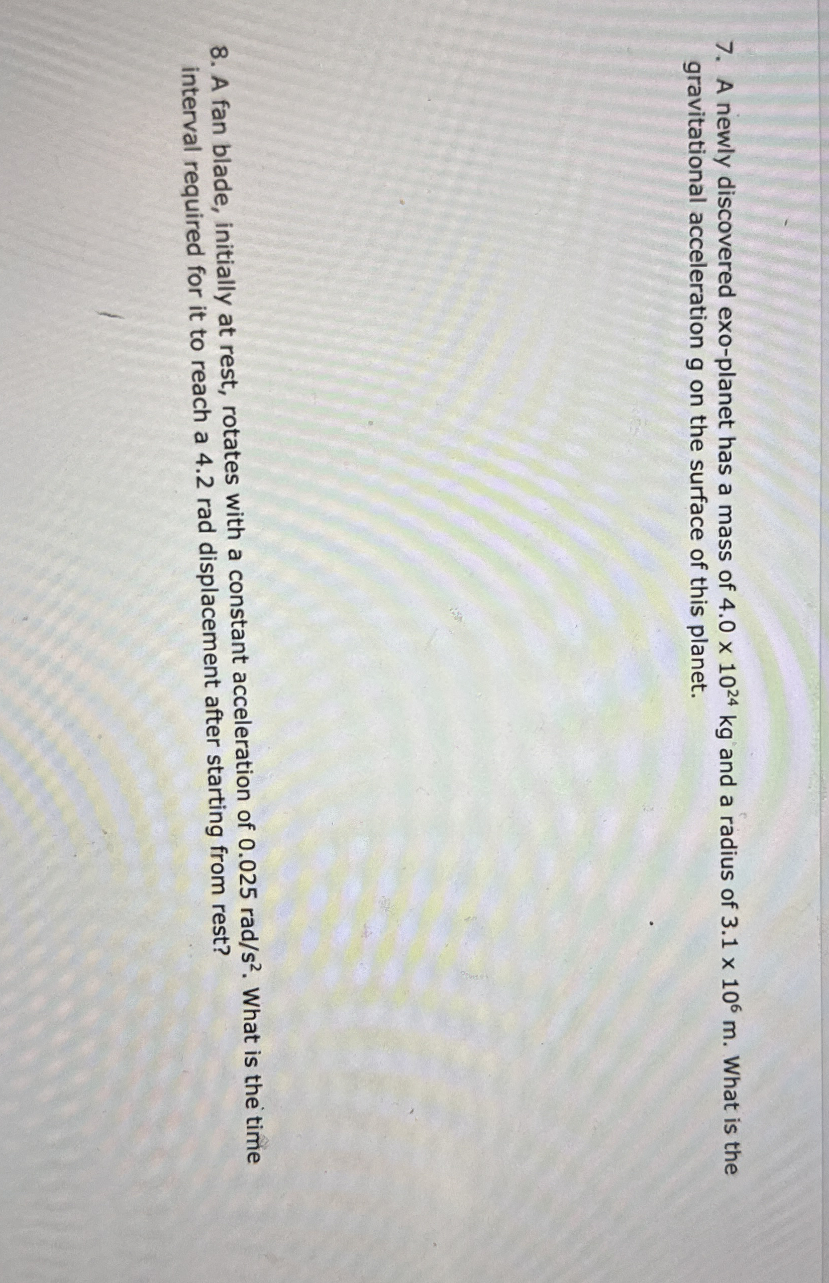 A newly discovered exo - planet has a mass of 4 .
