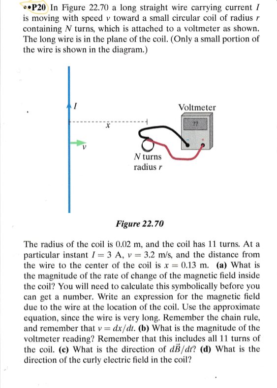 I Figure 2 2 . 7 0 The radius of the coil is 0 .