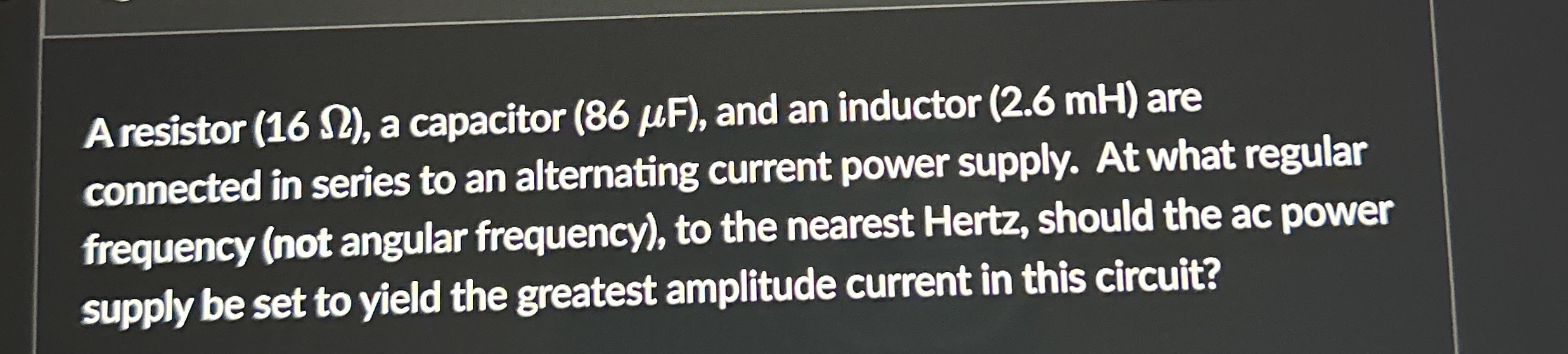 A resistor ( 1 6 ) , a capacitor ( 8 6 F ) , and