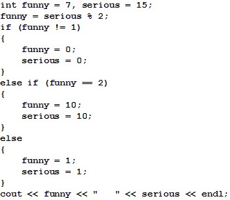 What will be displayed after the following