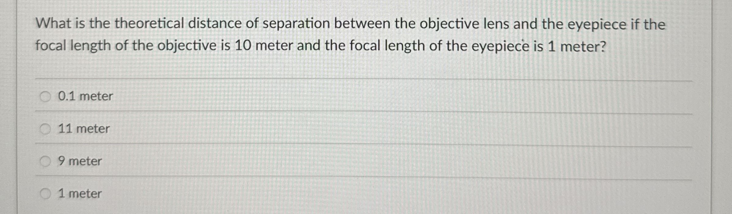 What is the theoretical distance of separation