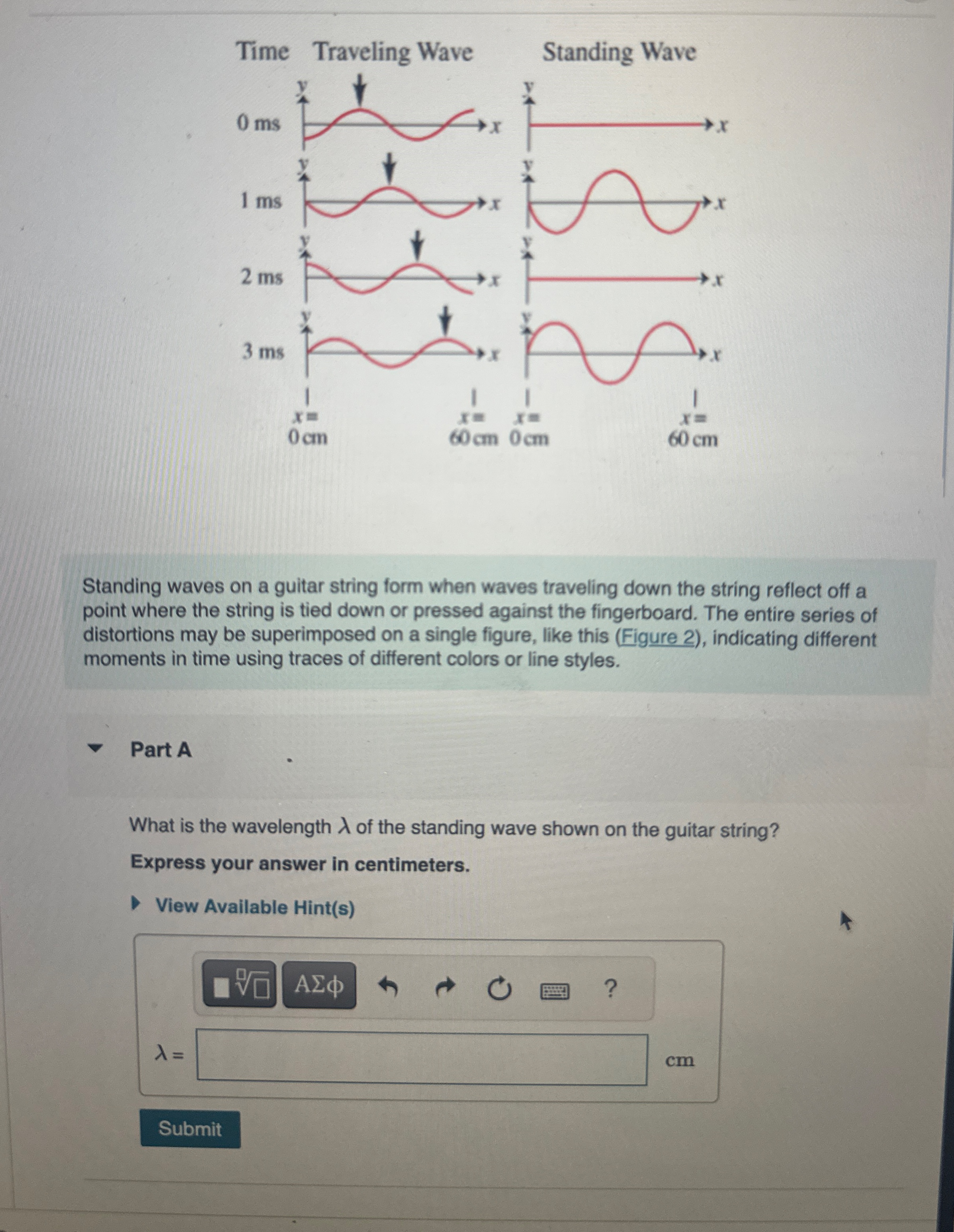 Standing waves on a guitar string form when waves