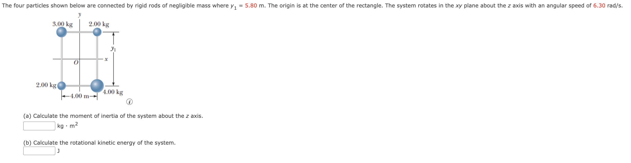 ( a ) Calculate the moment of inertia of the
