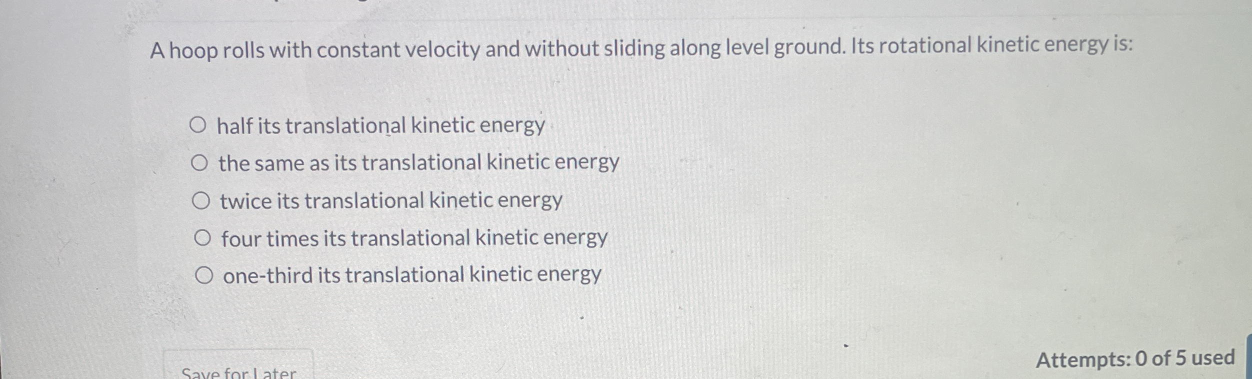 A hoop rolls with constant velocity and without