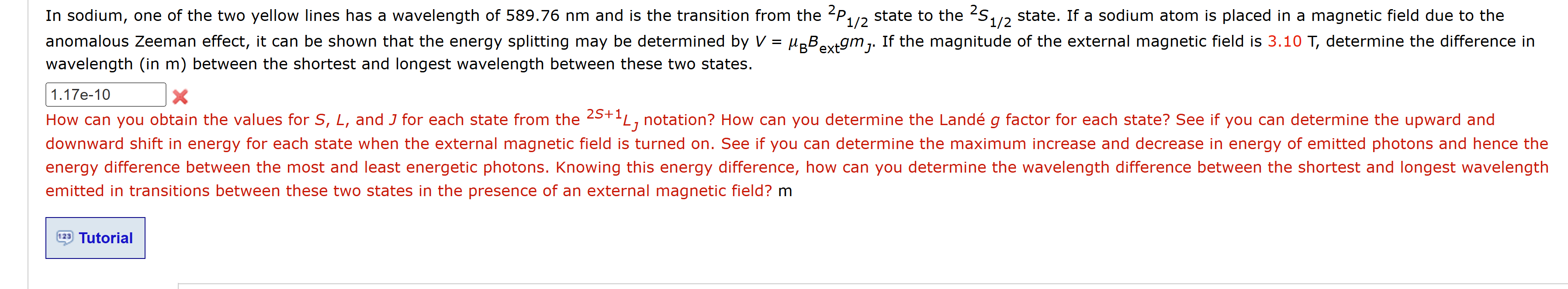In sodium, one of the two yellow lines has a