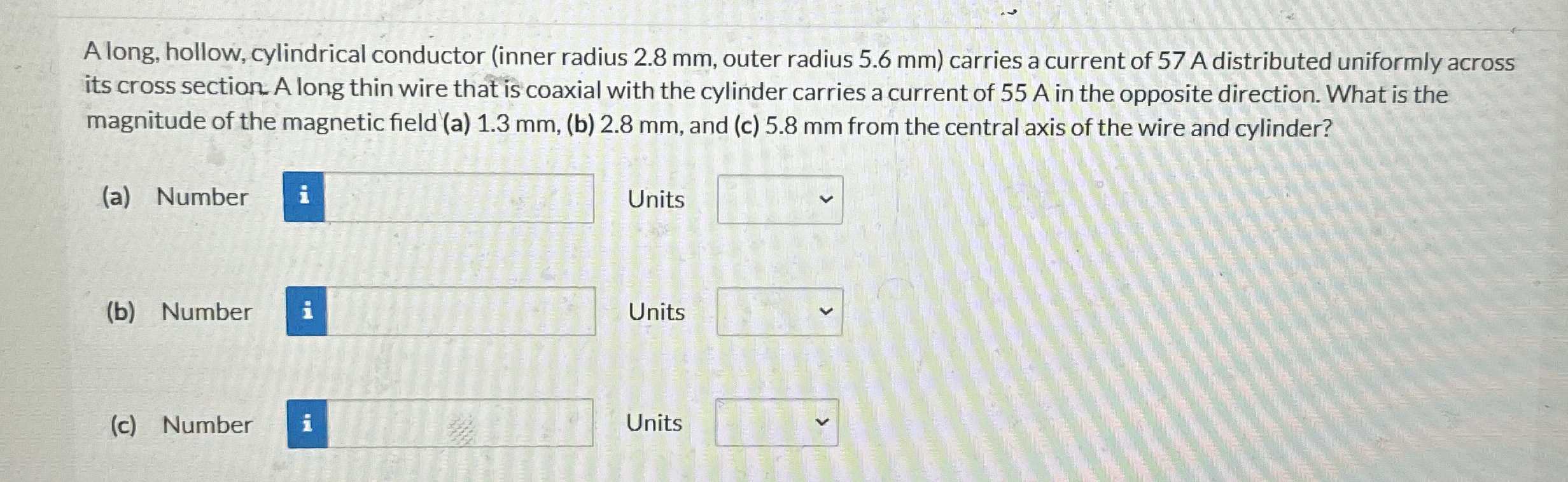 A long, hollow, cylindrical conductor ( inner