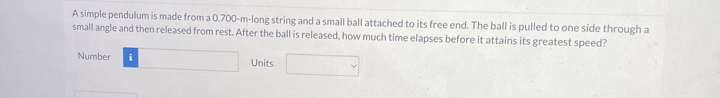 A simple pendulum is made from a 0 . 7 0 0 - m -