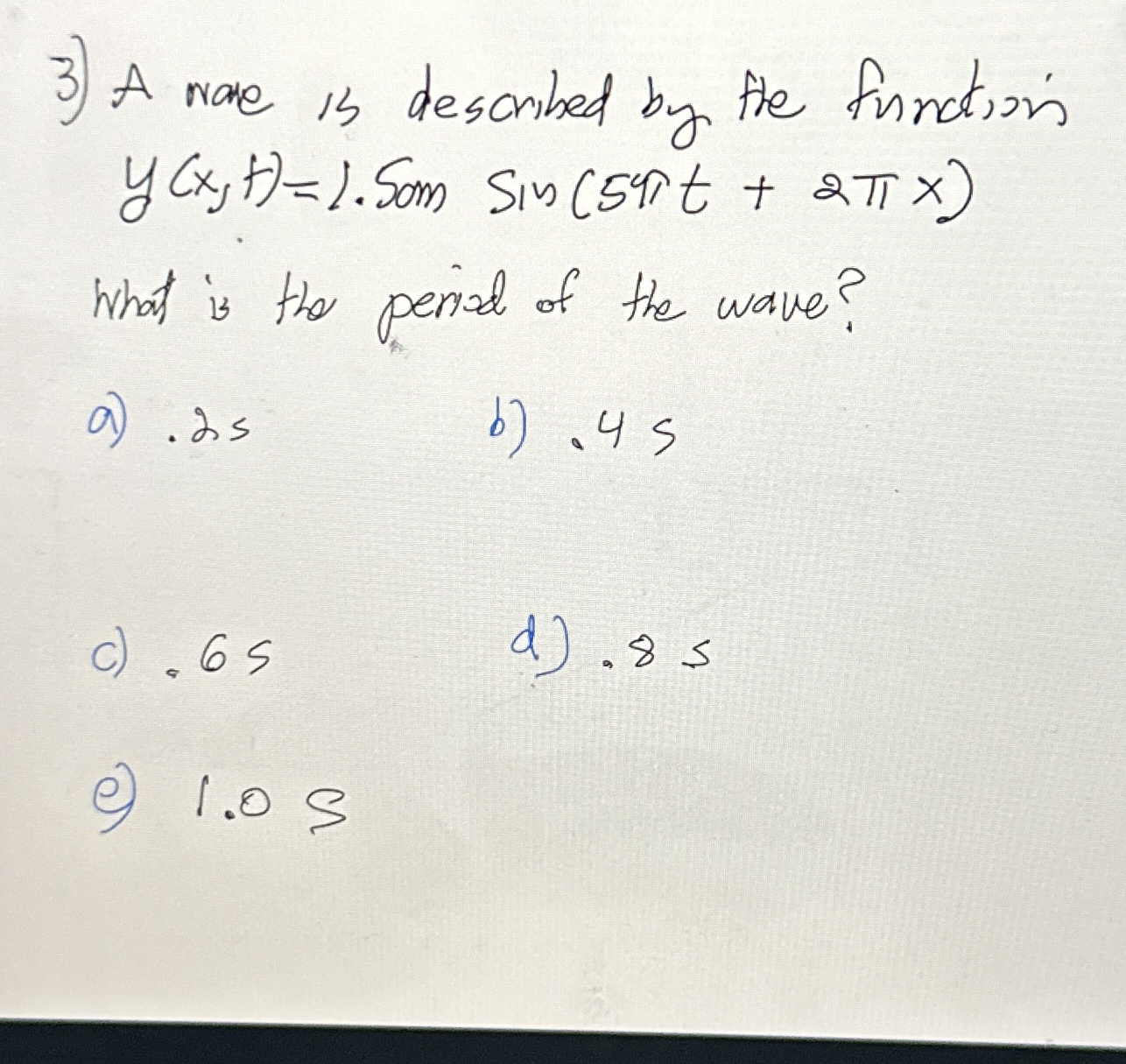 A ware is described by the function y ( x , t ) =