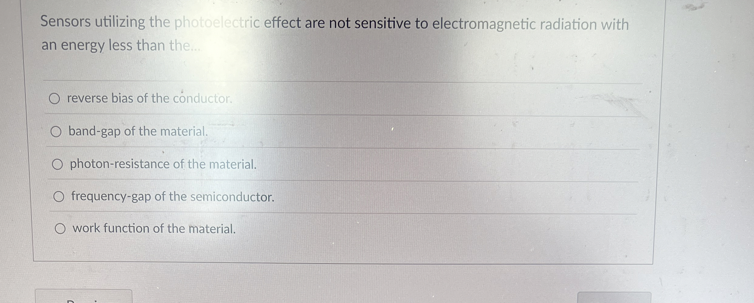 Sensors utilizing the photoelectric effect are