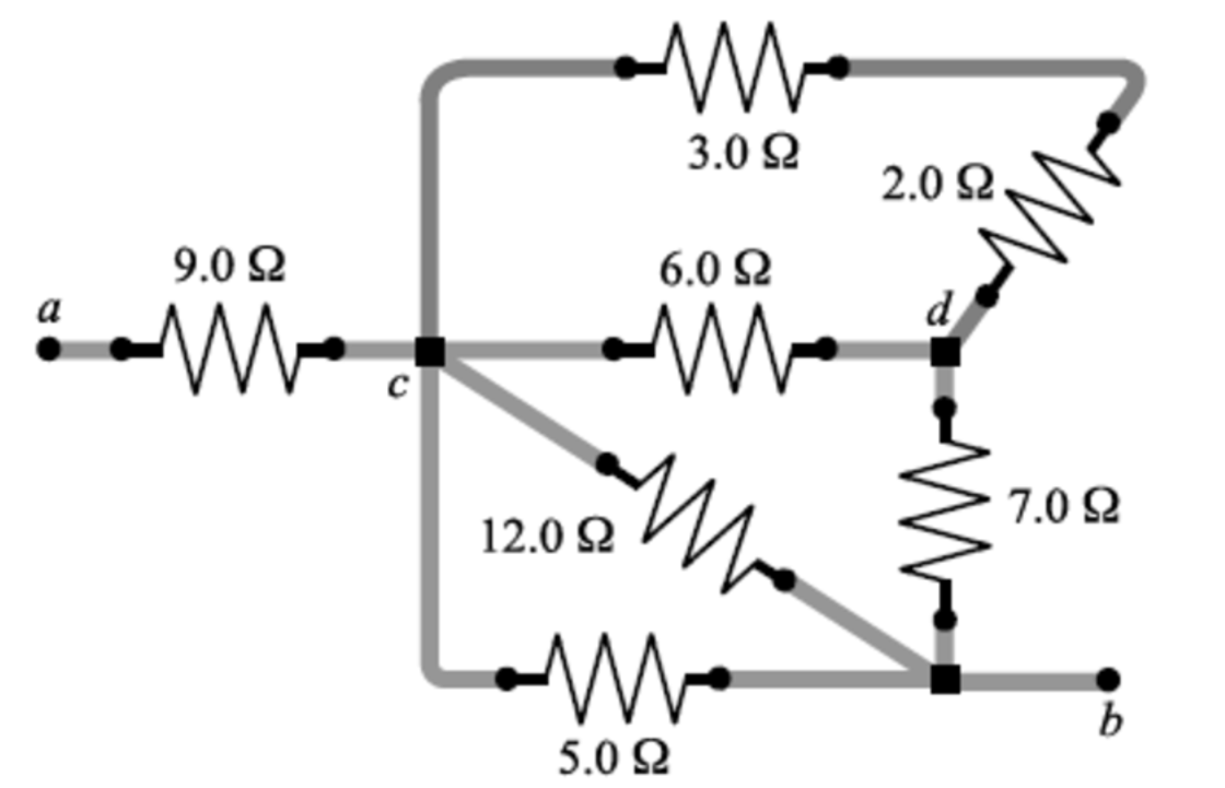 [Solved] Find the equivalent resistance between points A and B ...