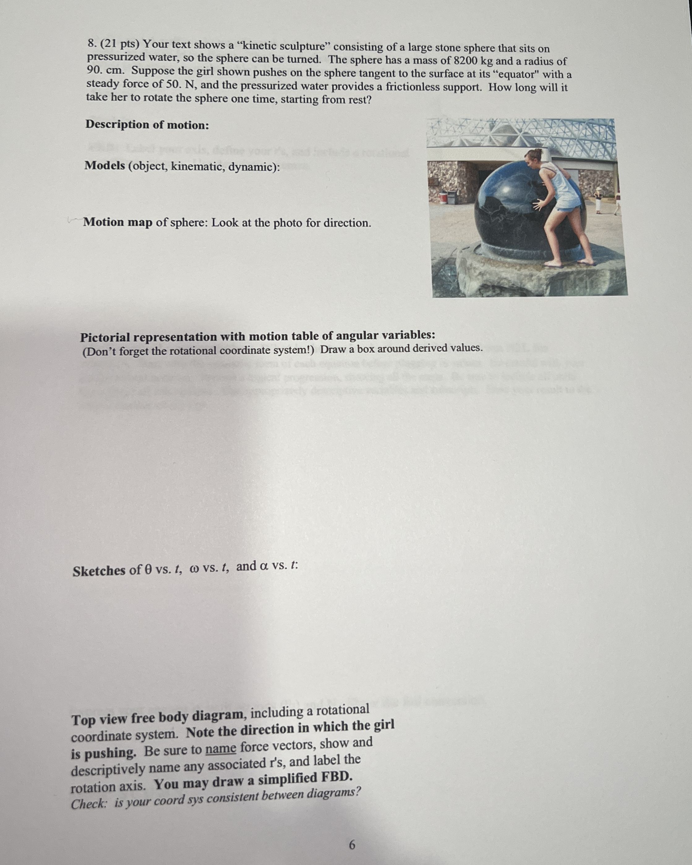 ( 2 1 pts ) Your text shows a "kinetic sculpture"