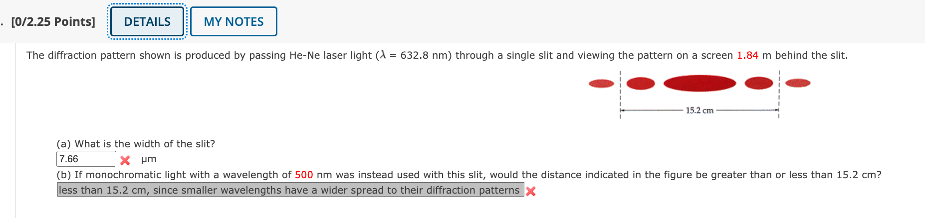 The diffraction pattern shown is produced by