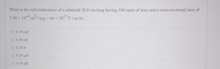 What is the self - inductance of a solenoid 3 0 .