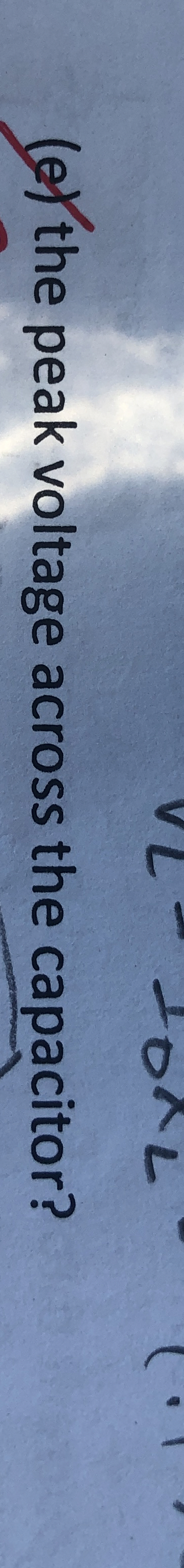 ( o ) the peak voltage across the capacitor?