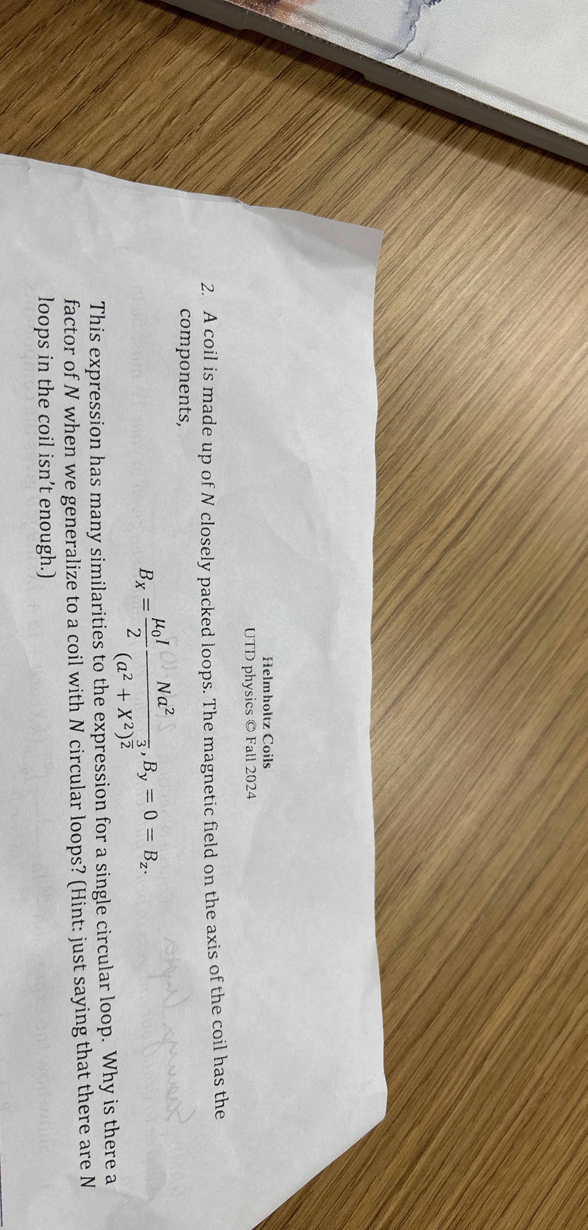 Helmholtz Coils UTD physics ( C ) Fall 2 0 2 4 2