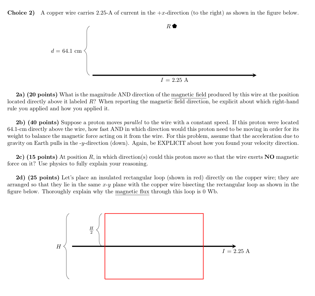 Choice 2 ) A copper wire carries 2 . 2 5 - A of