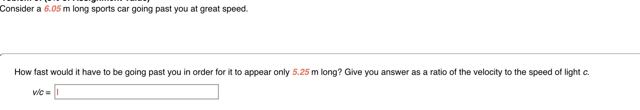 Consider a 6 . 0 5 m long sports car going past