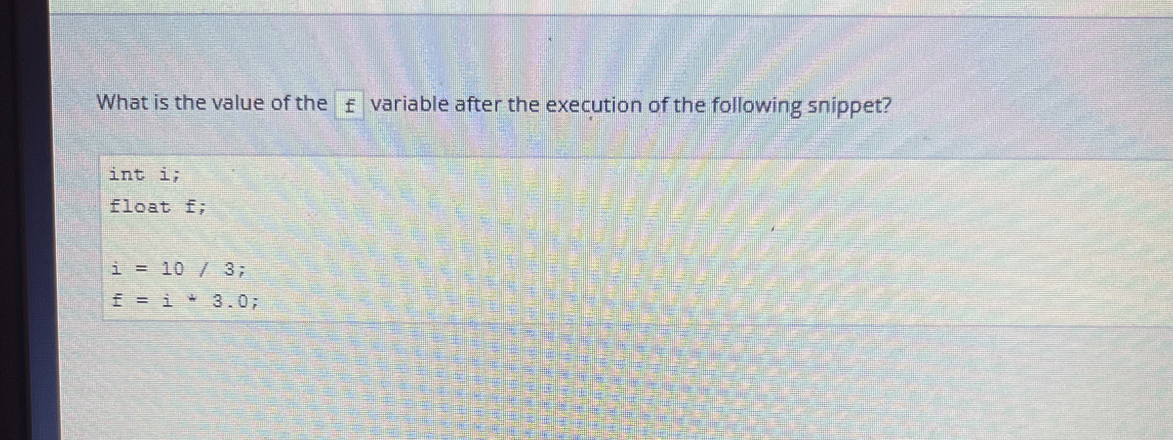 What is the value of the E variable after the