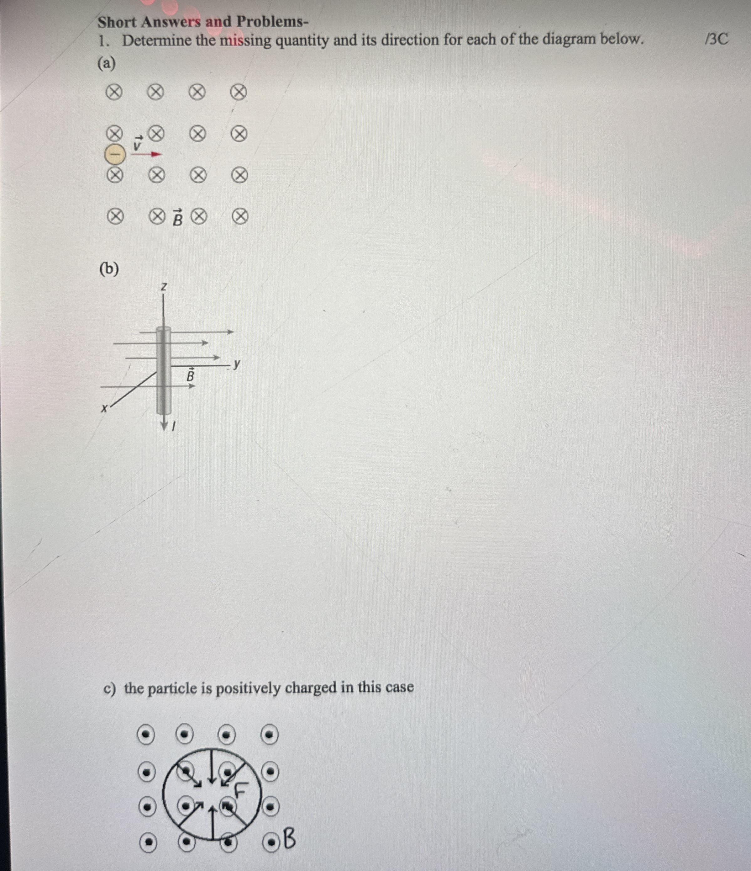 Short Answers and Problems - Determine the