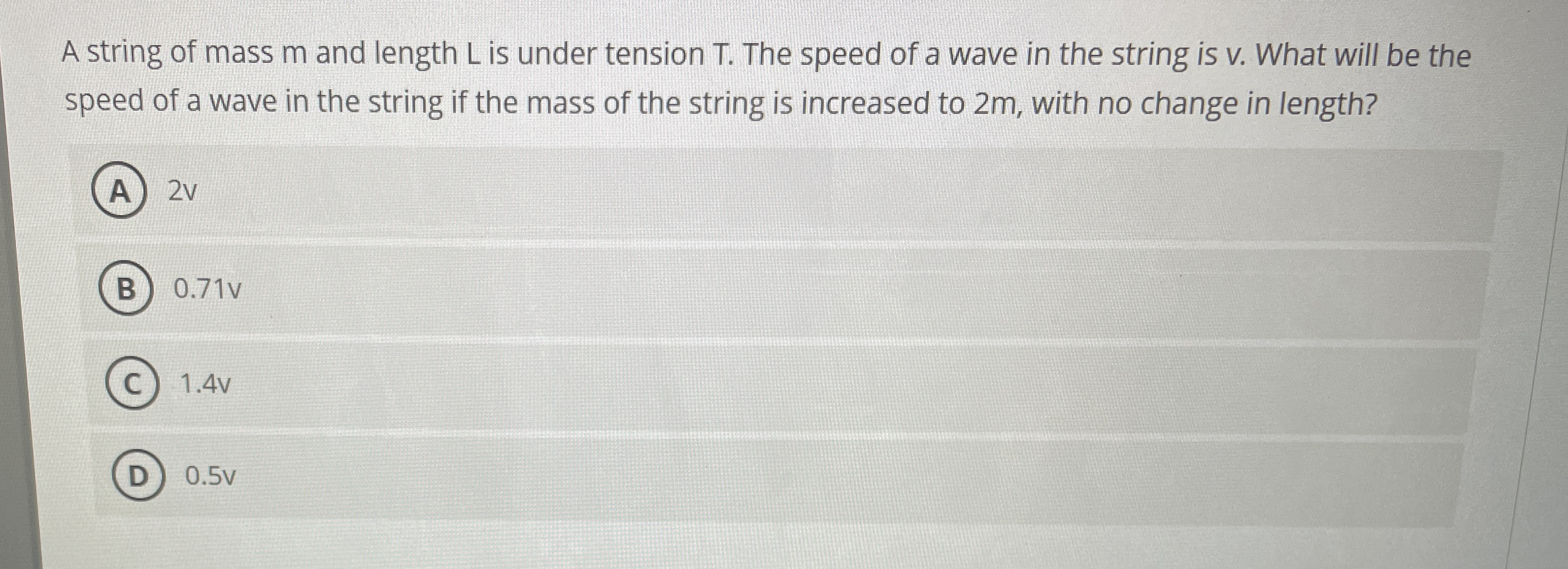 A string of mass m and length L is under tension
