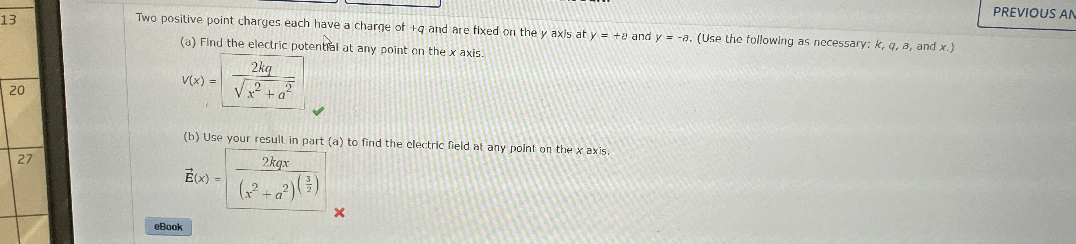 PREVIOUS AA Two positive point charges each have