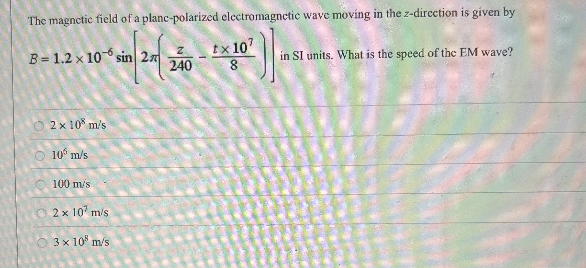 The magnetic field of a plane - polarized