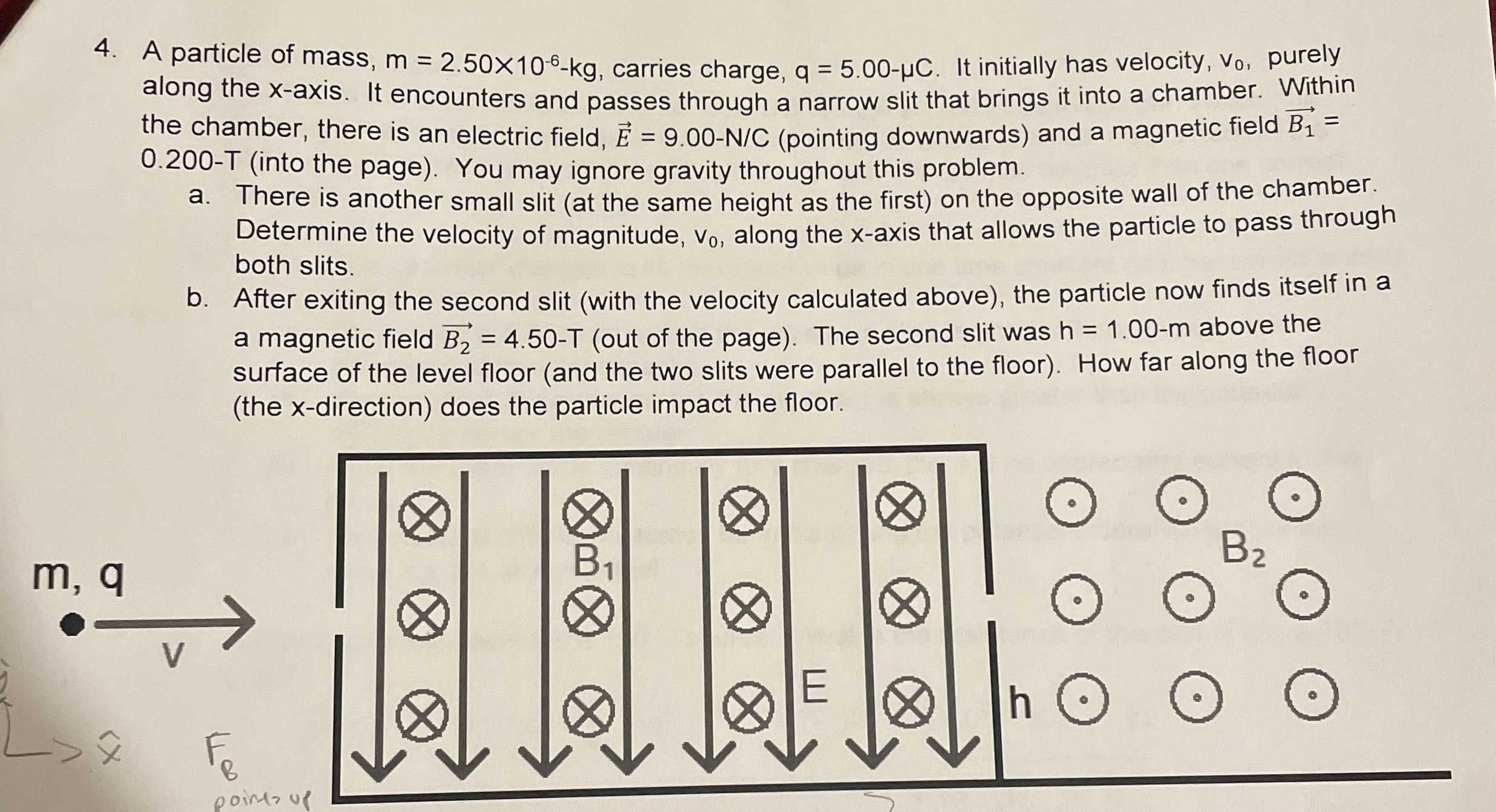 A particle of mass, m = 2 . 5 0 1 0 - 6 - k g ,