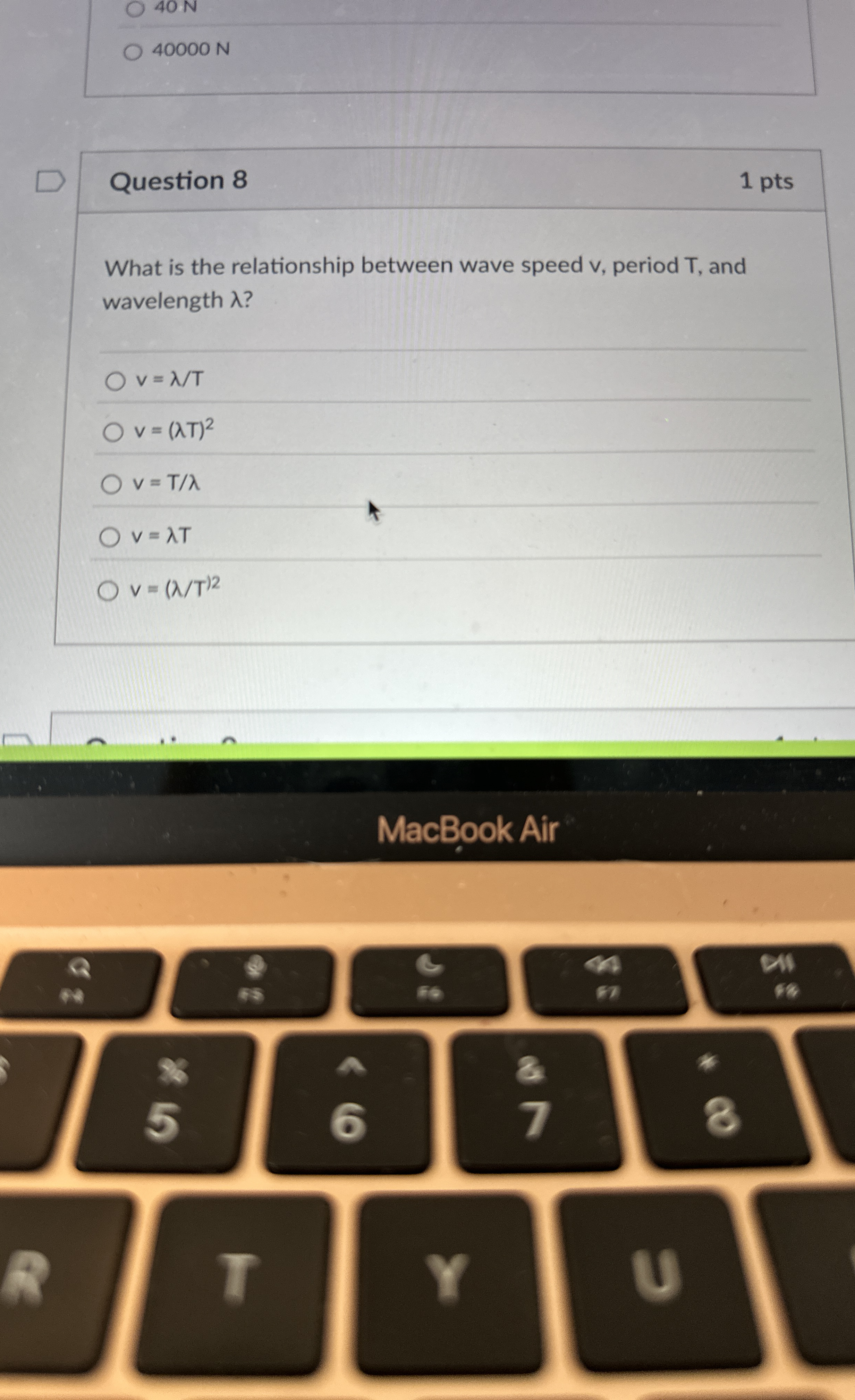 Question 8 1 pts What is the relationship between