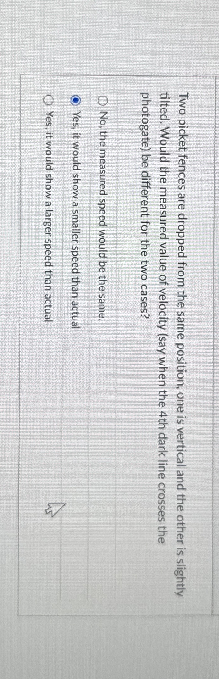 Two picket fences are dropped from the same