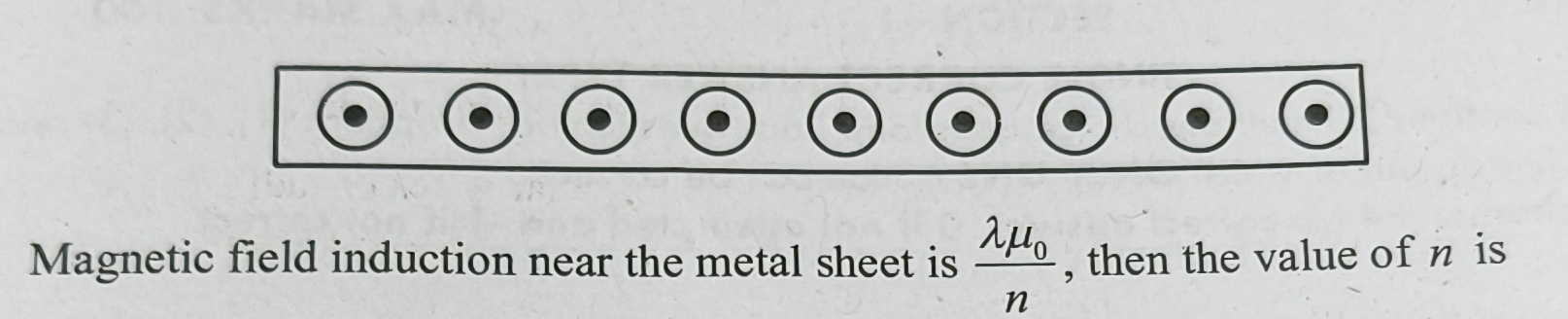 Magnetic field induction near the metal sheet is