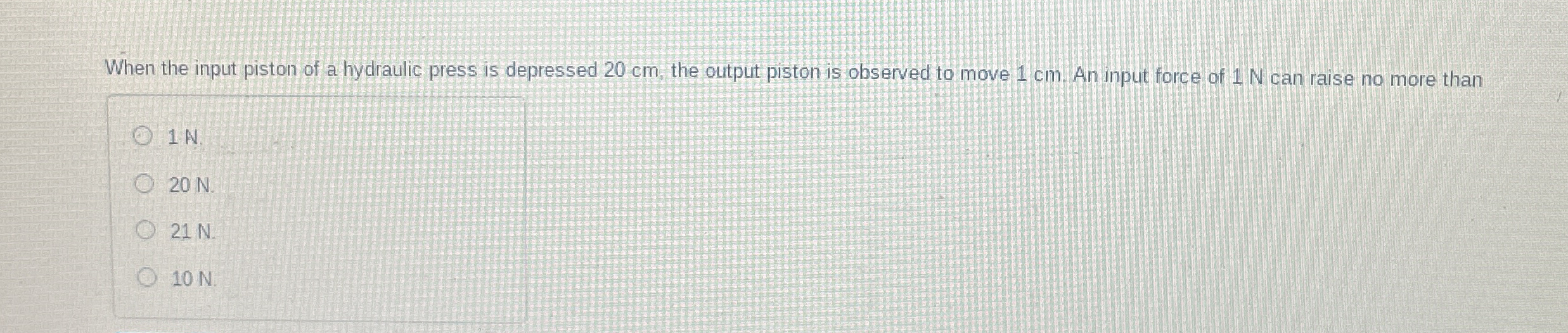 When the input piston of a hydraulic press is