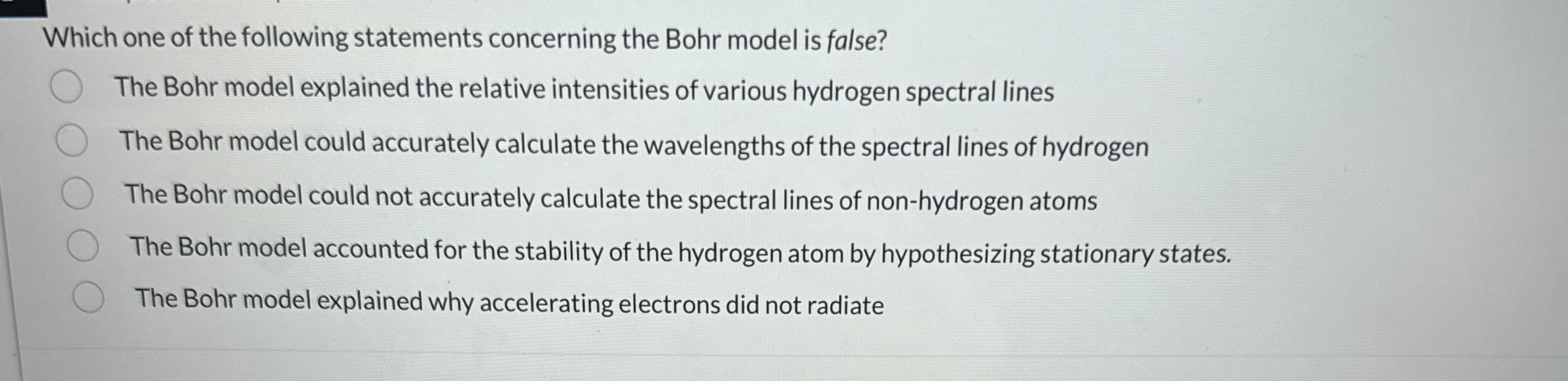 Which one of the following statements concerning