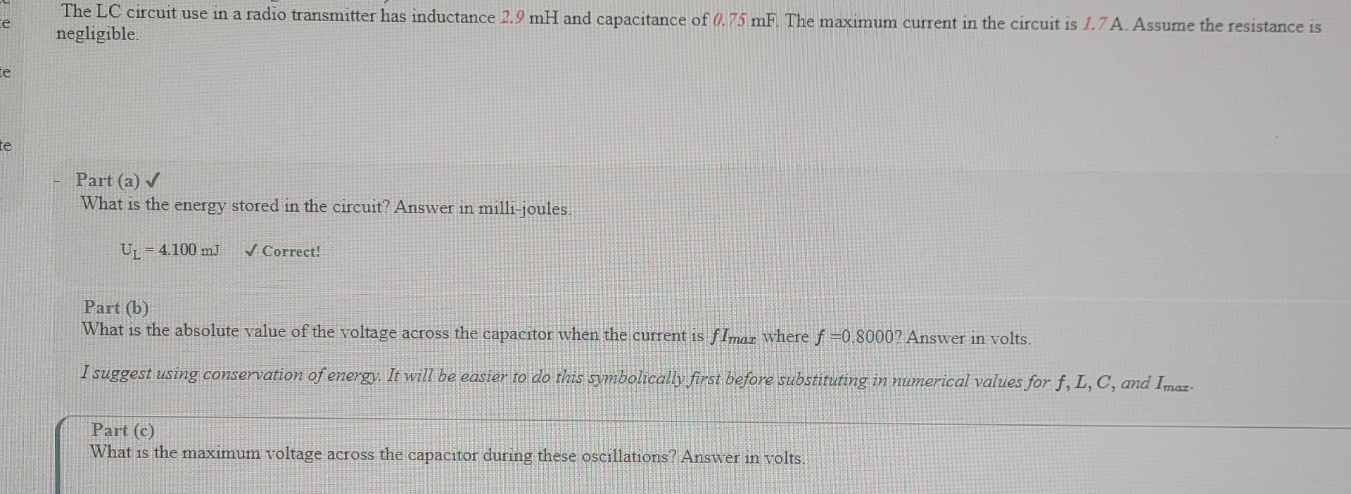 The LC circuit use in a radio transmitter has