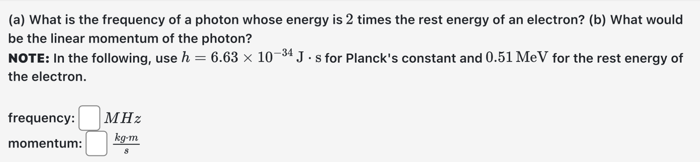 Give me an example of ( a ) What is the frequency