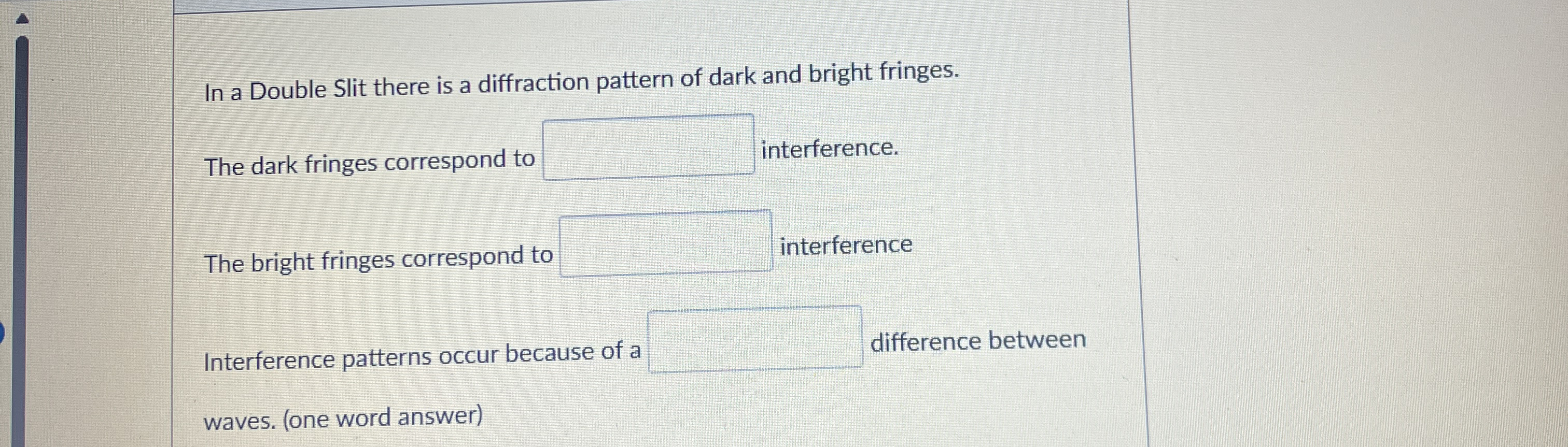 In a Double Slit there is a diffraction pattern