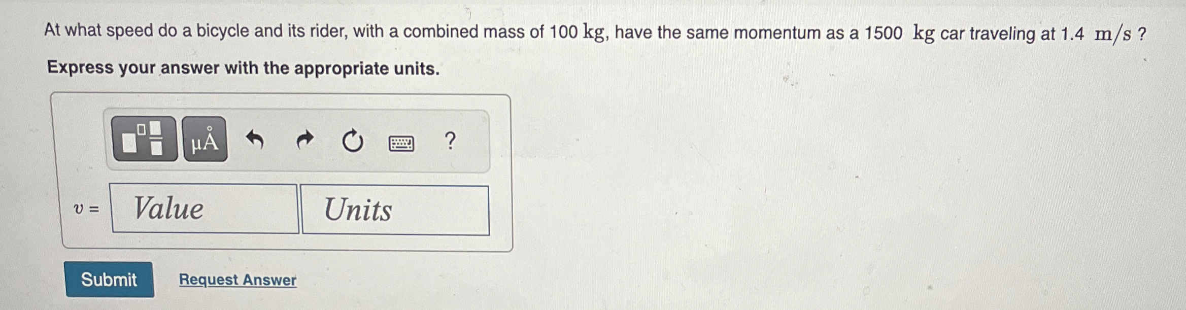 At what speed do a bicycle and its rider, with a