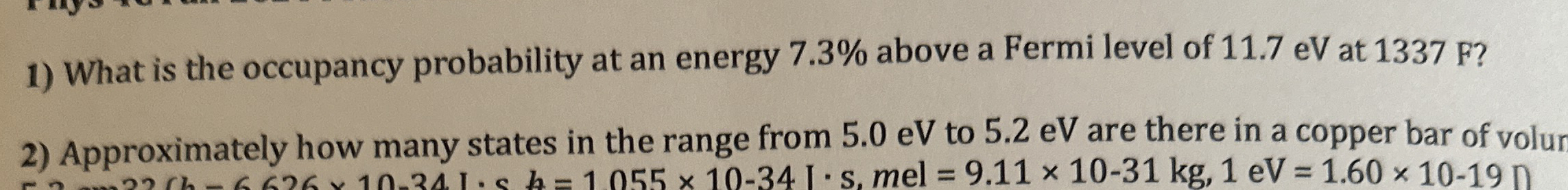 What is the occupancy probability at an energy 7