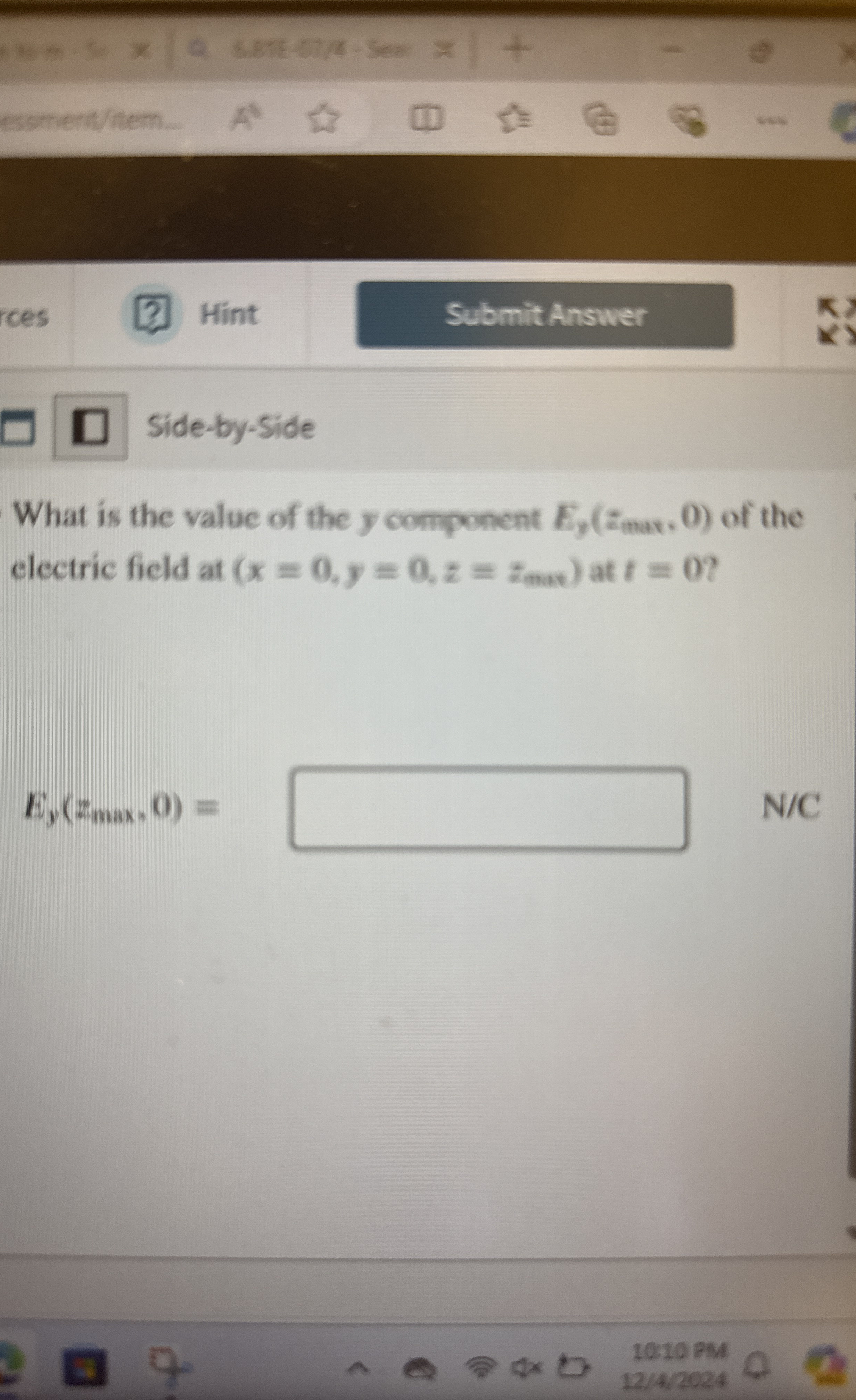 Hint Side - by - Side What is the value of the y