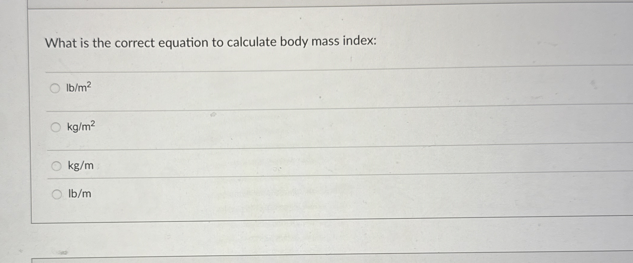 What is the correct equation to calculate body